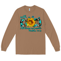 Toasted Coconut with god all things are possible sunflower Long Sleeve Tee - AdoDesignShop