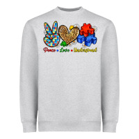 Heather Grey peace love understand Heavyweight Sweatshirt - Zillion Design Studio
