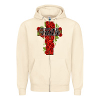 Sandshell faith floral cross Zipper Hoodie - NancyCooperArtShop