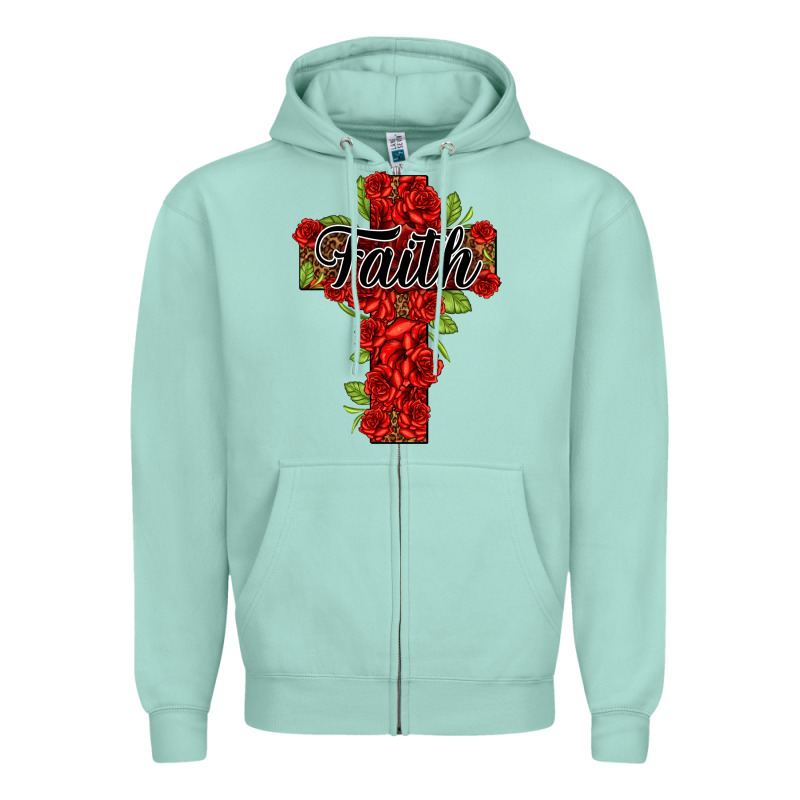 Faith Floral Cross Zipper Hoodie by NancyCooperArtShop | Teevron