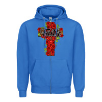 True Royal faith floral cross Zipper Hoodie - NancyCooperArtShop