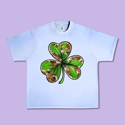 Cowhide Leopard Shamrock 4th Of July Urban Heavy Tee Designed By Neo Western