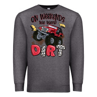 Charcoal Heather on weekends we wear dirt Premium Sweatshirt - MaliasSmallBusiness