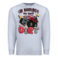 Heather Grey on weekends we wear dirt Premium Sweatshirt - MaliasSmallBusiness