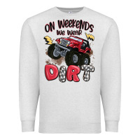 Oatmeal Heather on weekends we wear dirt Premium Sweatshirt - MaliasSmallBusiness