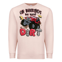 Pale Pink on weekends we wear dirt Premium Sweatshirt - MaliasSmallBusiness