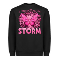 Black Stronger Than The Storm Breast Cancer Heavyweight Sweatshirt - texasbilliewilder