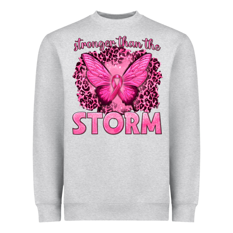 Stronger Than The Storm Breast Cancer Heavyweight Sweatshirt by texasbilliewilder | Teevron