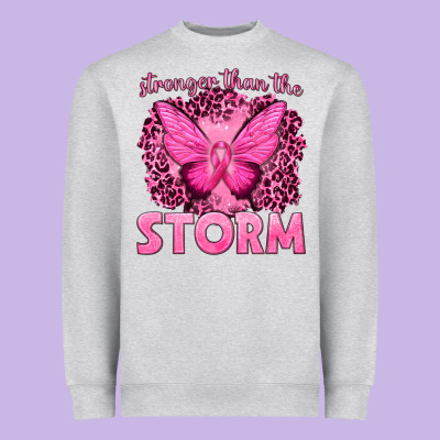 Stronger Than The Storm Breast Cancer Heavyweight Sweatshirt Designed By Texasbilliewilder