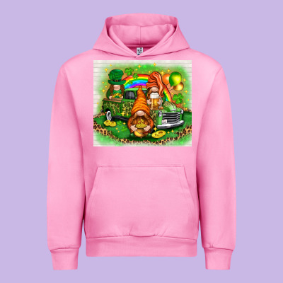 St Patricks Day Gnomies With Truck Urban Hoodie Designed By Nancycooperartshop