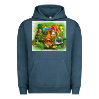 Pigment Midnight Navy st patricks day gnomies with truck Urban Hoodie - NancyCooperArtShop
