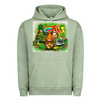 Pigment Oil Green st patricks day gnomies with truck Urban Hoodie - NancyCooperArtShop