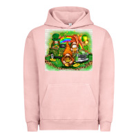 Pigment Salmon st patricks day gnomies with truck Urban Hoodie - NancyCooperArtShop