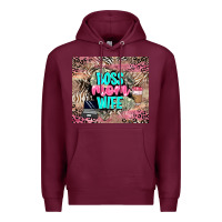 Burgundy boss mom wife Premium Hoodie - LillyAllenDesigns