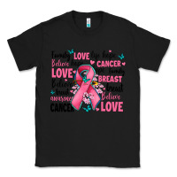 Breast Cancer Ribbons With Cancer Words Classic Tee | Teevron