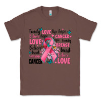 Chestnut breast cancer ribbons with cancer words Classic Tee - AdoDesignShop