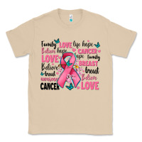 Mushroom breast cancer ribbons with cancer words Classic Tee - AdoDesignShop