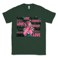 Sports Green breast cancer ribbons with cancer words Classic Tee - AdoDesignShop