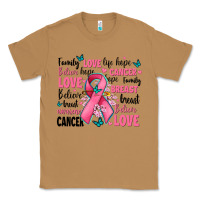 Toasted Coconut breast cancer ribbons with cancer words Classic Tee - AdoDesignShop