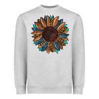 Heather Grey fall tooled lather leopard Heavyweight Sweatshirt - RanaPortraitStore