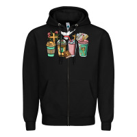 Black faith coffee cups Zipper Hoodie - NancyCooperArtShop