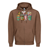 Chestnut faith coffee cups Zipper Hoodie - NancyCooperArtShop