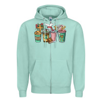 Seafoam faith coffee cups Zipper Hoodie - NancyCooperArtShop