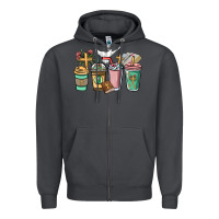 Smoke faith coffee cups Zipper Hoodie - NancyCooperArtShop