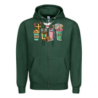 Sports Green faith coffee cups Zipper Hoodie - NancyCooperArtShop
