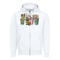 White faith coffee cups Zipper Hoodie - NancyCooperArtShop