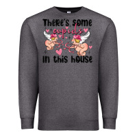 Charcoal Heather there's some cupid's in this house Premium Sweatshirt - MaliasSmallBusiness