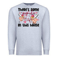 Heather Grey there's some cupid's in this house Premium Sweatshirt - MaliasSmallBusiness