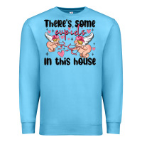 Ocean Blue there's some cupid's in this house Premium Sweatshirt - MaliasSmallBusiness