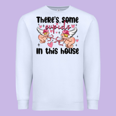 There's Some Cupid's In This House Premium Sweatshirt Designed By Maliassmallbusiness