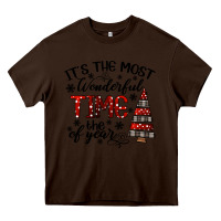 Chocolate Brown IT THE MOST WONDERFUL TIME the of year Heavy Core Tee - CowhideDigitalArt