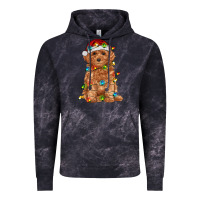 Cloud Black toy poodle with christmas lights Vintage Hoodie - RanaPortraitStore