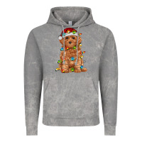 Cloud Rock toy poodle with christmas lights Vintage Hoodie - RanaPortraitStore