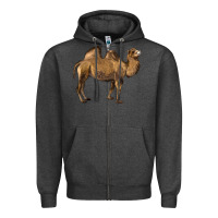 Charcoal Heather Camel Zipper Hoodie - LillyAllenDesigns