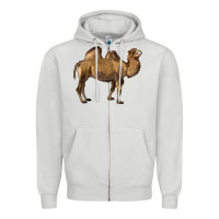 Dove Grey Camel Zipper Hoodie - LillyAllenDesigns