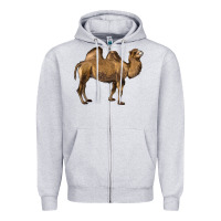 Heather Grey Camel Zipper Hoodie - LillyAllenDesigns