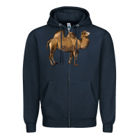 Navy Camel Zipper Hoodie - LillyAllenDesigns