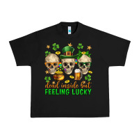 Black Dead inside but feeling lucky st. patricks day Urban Heavy Tee - Neo Western