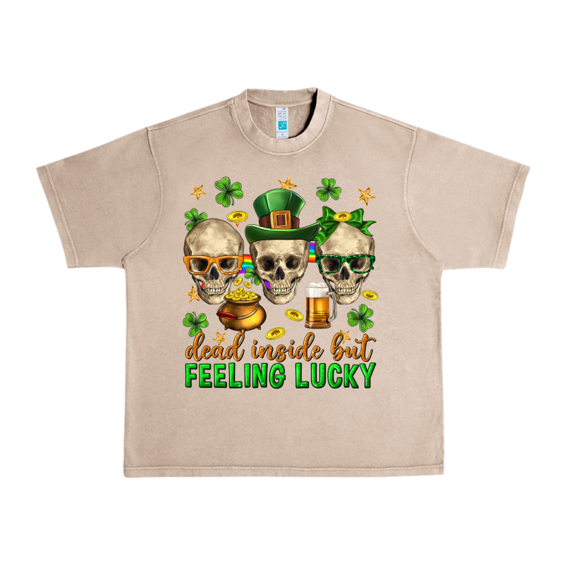 Dead Inside But Feeling Lucky St. Patricks Day Urban Heavy Tee by Neo Western | Teevron