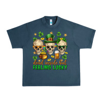Midnight Navy Dead inside but feeling lucky st. patricks day Urban Heavy Tee - Neo Western
