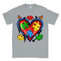 Heather Grey autism heart Classic Tee - Artiststas