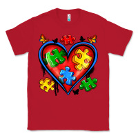 Red autism heart Classic Tee - Artiststas