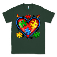 Sports Green autism heart Classic Tee - Artiststas