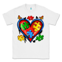 White autism heart Classic Tee - Artiststas
