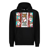 Black baseball mom Premium Hoodie - LillyAllenDesigns