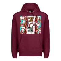 Burgundy baseball mom Premium Hoodie - LillyAllenDesigns